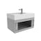 Castello Usa Amazon 30-inch Gray Right Vanity Set with White Top and Chrome Handles CB-MC-30G-CHR-2056R-WH - alternate 2